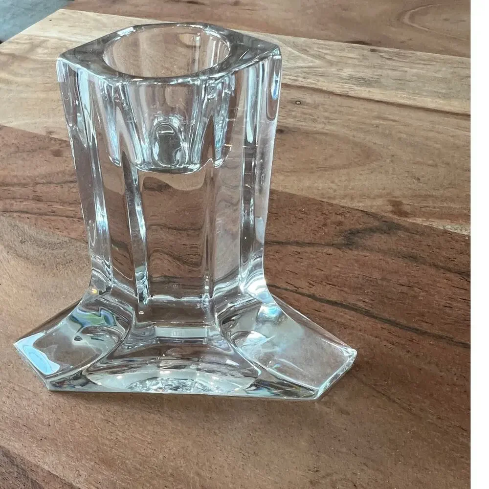 Joseph Riedel crystal candlestick holders set of 2 MCM vintage lead crystal 4